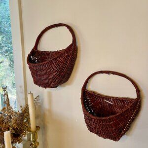 Set of Hanging Baskets | Vintage Hanging Wicker Baskets from 1991